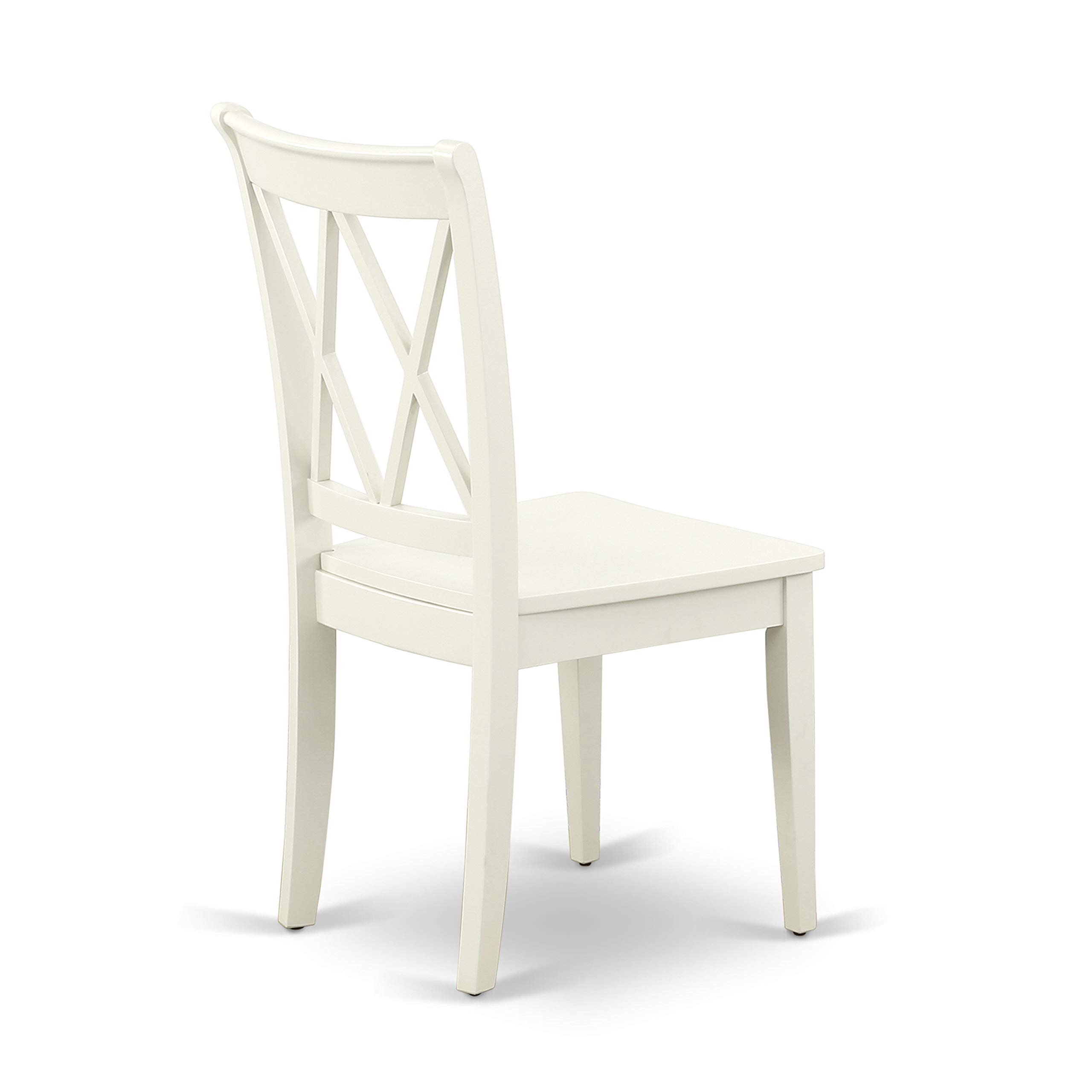 East West Furniture SUCL3-LWH-W 3-Piece White Linen Dining Set with Round Drop-Leaf Kitchen Table (42x42 Inch), 2 Chairs & Storage Shelves - Perfect for Small Spaces, Breakfast Nooks & Cozy Apartments