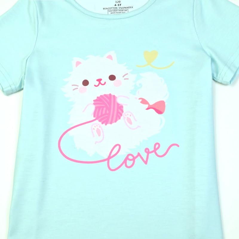 Girls Cotton Pajama Sets - Summer Short Sleeve Sleepwear for Kids & Toddlers - Perfect for Bedtime & Sleepovers