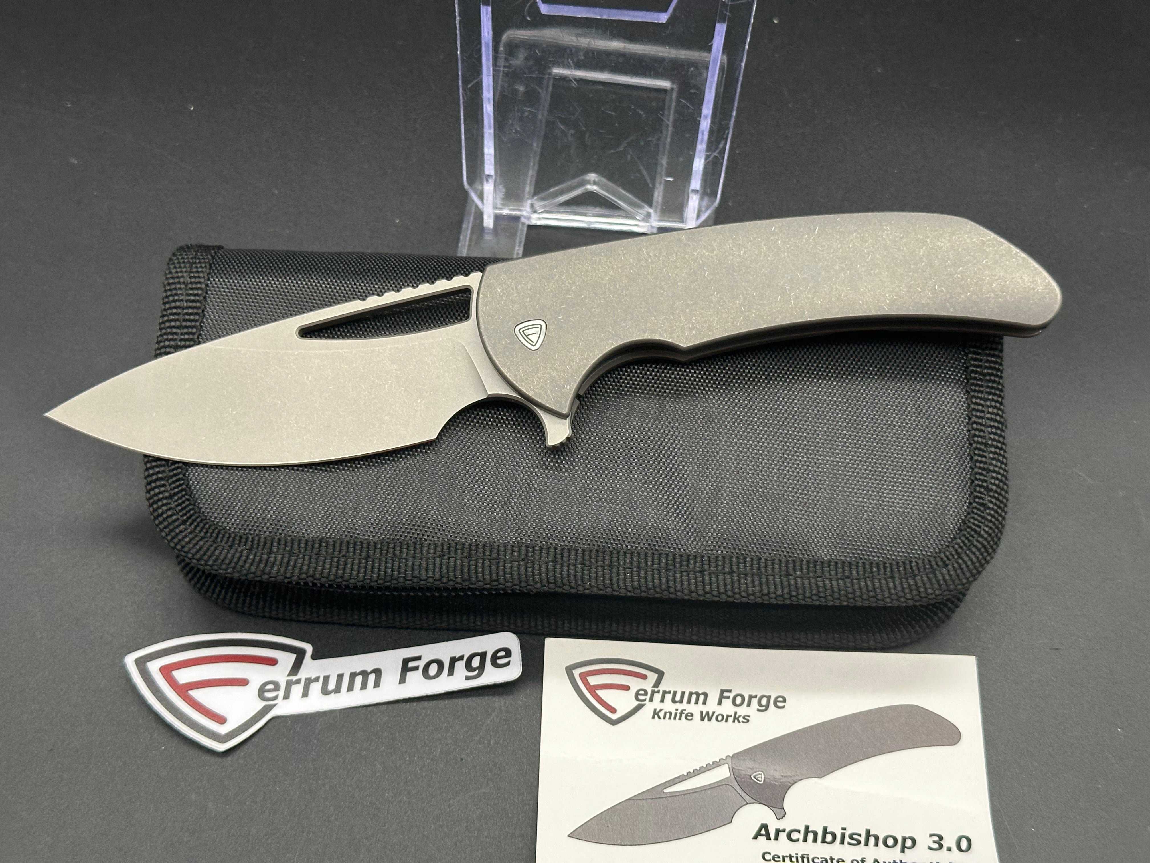 Ferrum Forge Archbishop 3.0 Titanium Flipper Knife - Premium EDC Pocket Knife with 3.5