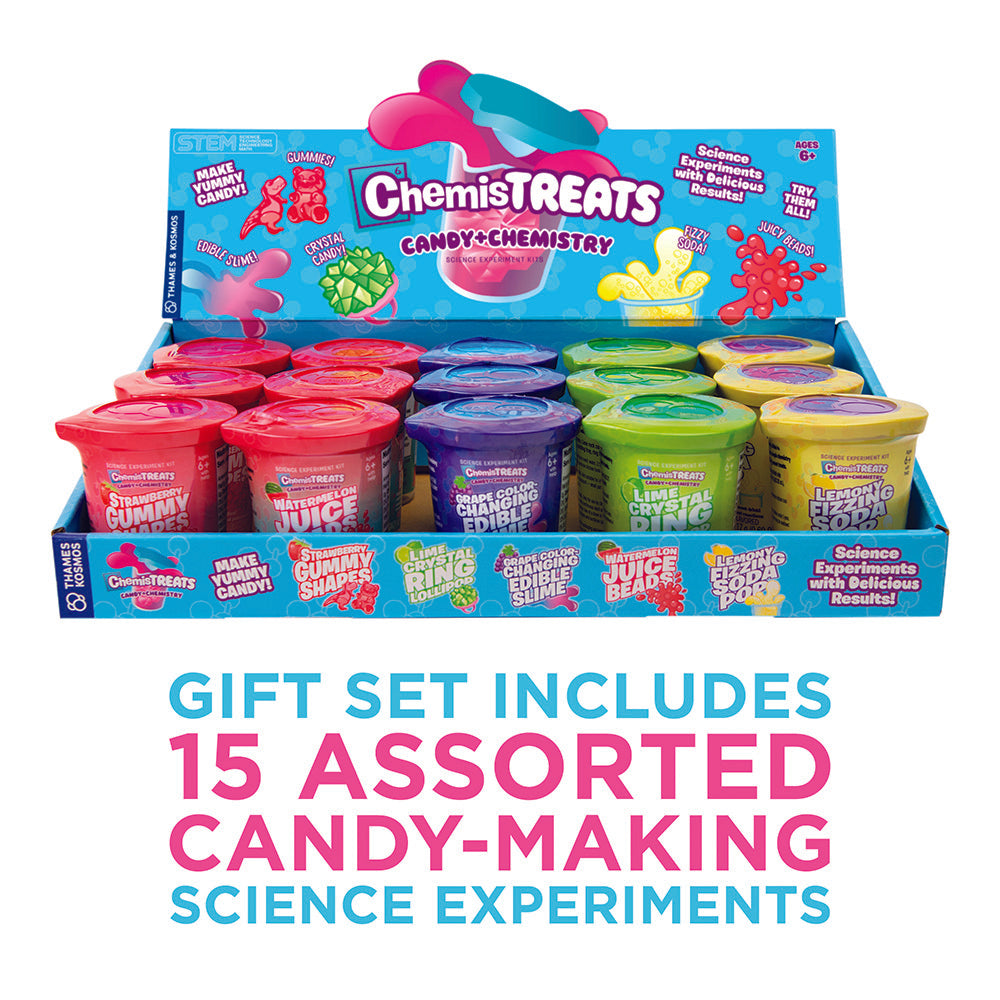 ChemisTreats! Candy Chemistry Science Kit - Fun & Educational STEM Toy for Kids (Display of 15) - Perfect for Birthday Parties, Classroom Activities & Science Experiments