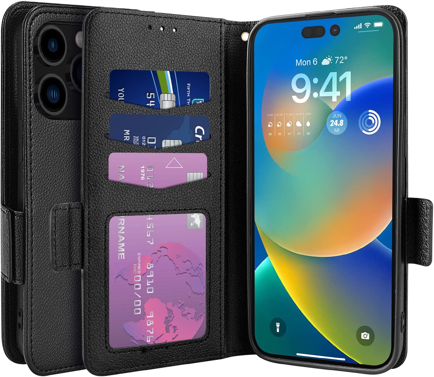 Premium Magnetic PU Leather Case for iPhone 14 Pro Max (6.7