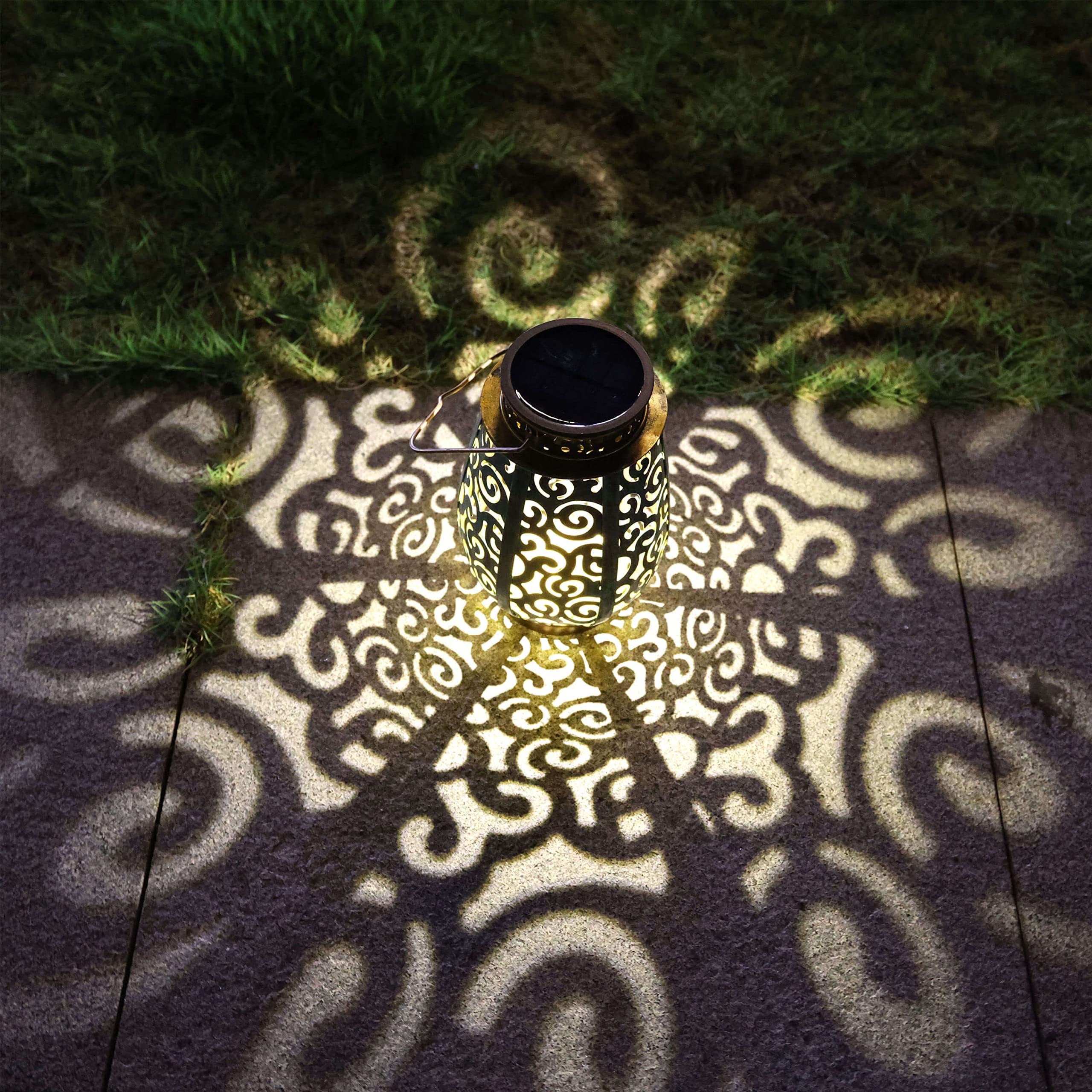 AnnaStore Solar Lantern Outdoor - Waterproof Metal LED Hanging Solar Lights for Garden, Patio, Lawn Decor - Weather Resistant Decorative Lighting (1 Pack) - Perfect for Backyard Parties, Pathway Illumination & Camping Nights