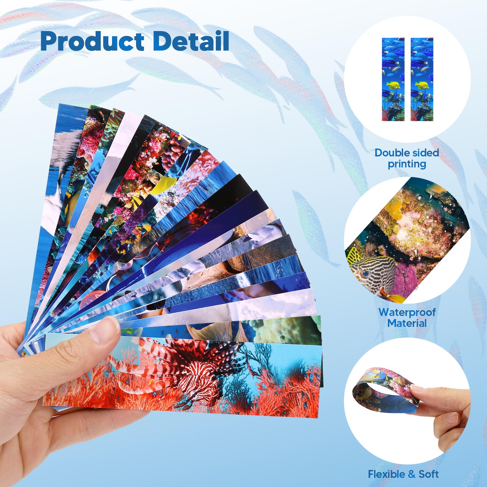 300PCS Bulk Ocean-Themed Bookmarks for Kids - 60 Unique Double-Sided Designs, Cute Book Markers for Students, Classroom Rewards & Reading Incentives | Perfect for School Gifts, Summer Reading Programs & Book Lovers Collections