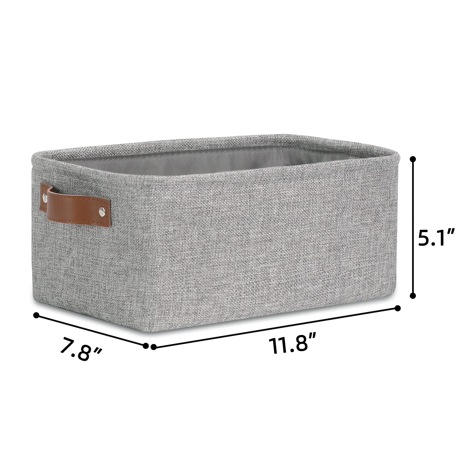 DULLEMELO Small Collapsible Fabric Storage Basket - Foldable Organizer for Shelves, Closets, Laundry & Nursery - Decorative Gray Gift Basket - Perfect for Home Organization & Stylish Storage Solutions