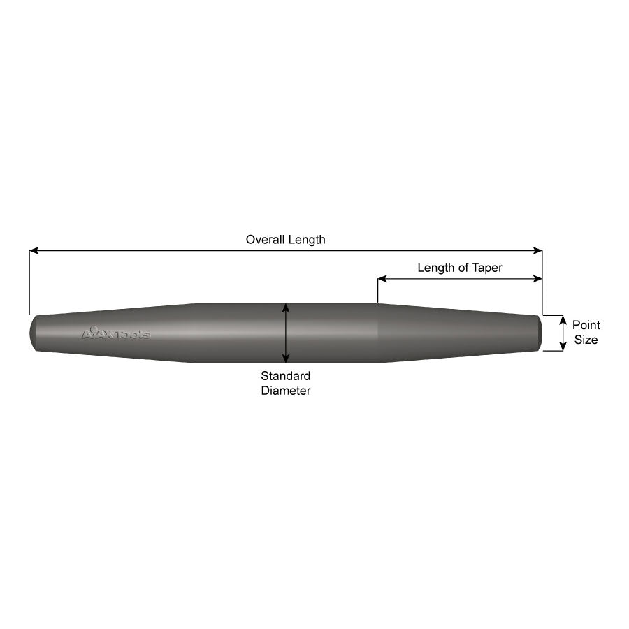 High-Quality Ajax Tools 634 Standard 13/16 x 8 Barrel Pin with 3/8 Point - Perfect for Industrial Fastening, Machinery Repair & Automotive Applications