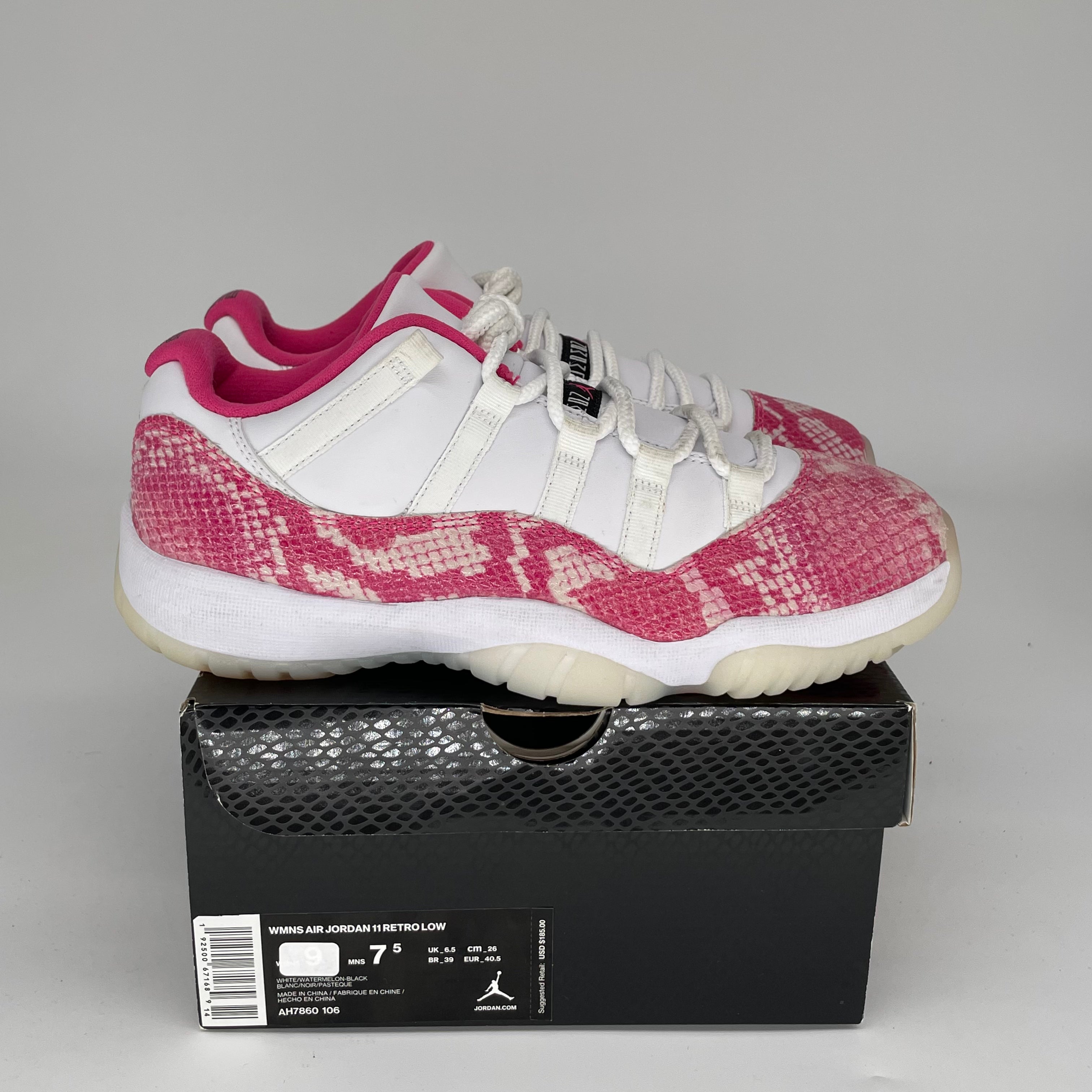 AIR JORDAN 11 LOW Women's Sneakers - Pink Snakeskin (Size 7.5/9W) AH7860-106 | Basketball Shoes for Women, Casual Streetwear & Gym Workouts