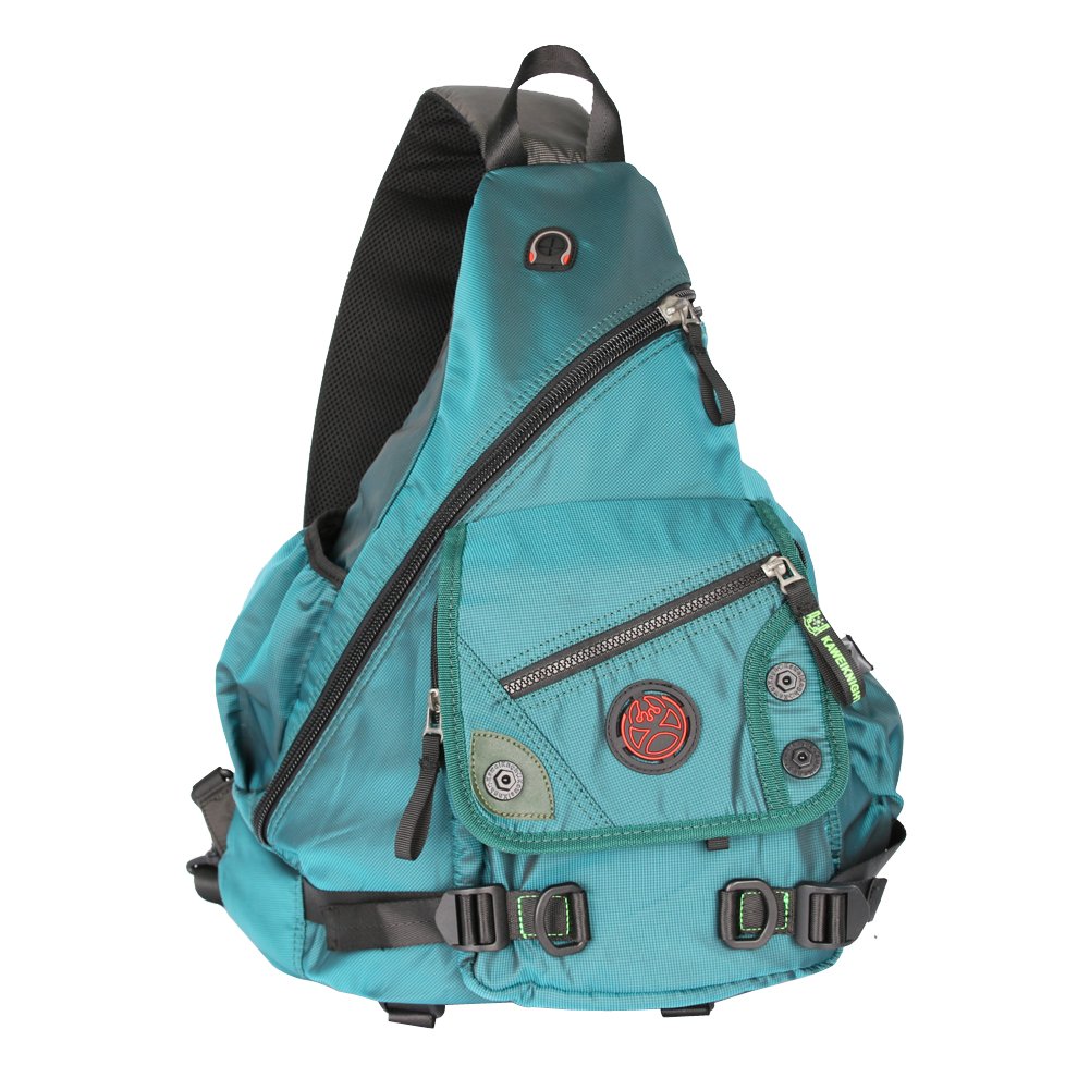 Large Sling Bag for Laptop - Crossbody Messenger Backpack with Shoulder Strap, Travel Rucksack for Men & Women (Dark Green) - Perfect for Commuting, Work, Gym & Outdoor Adventures
