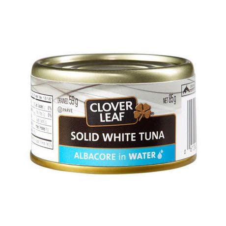 Clover Leaf Solid White Tuna in Water - 59g Can | Wild Caught, High Protein, Keto & Paleo Friendly | Perfect for Salads, Sandwiches & Quick Meals | Imported from Canada