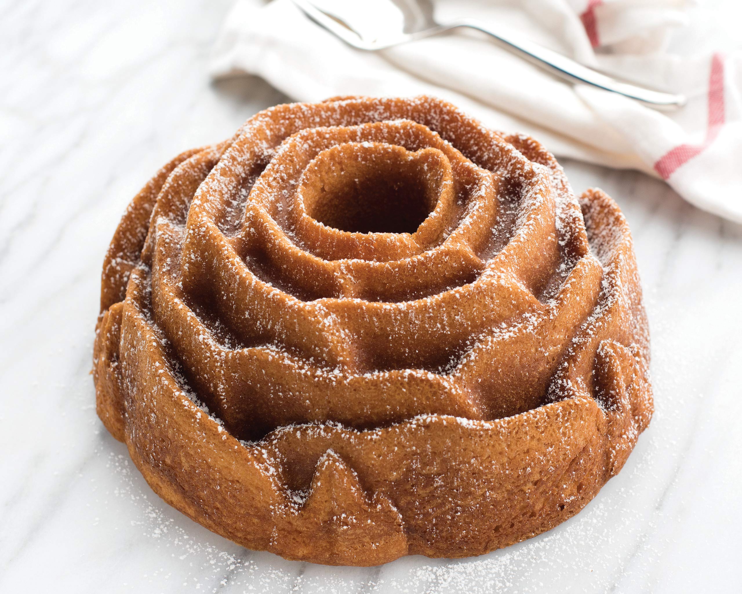Nordic Ware Rose Cast Aluminum Bundt Pan - 6 Cup Nonstick Baking Pan for Cakes, Bread & Desserts - Perfect for Holidays, Parties & Home Baking