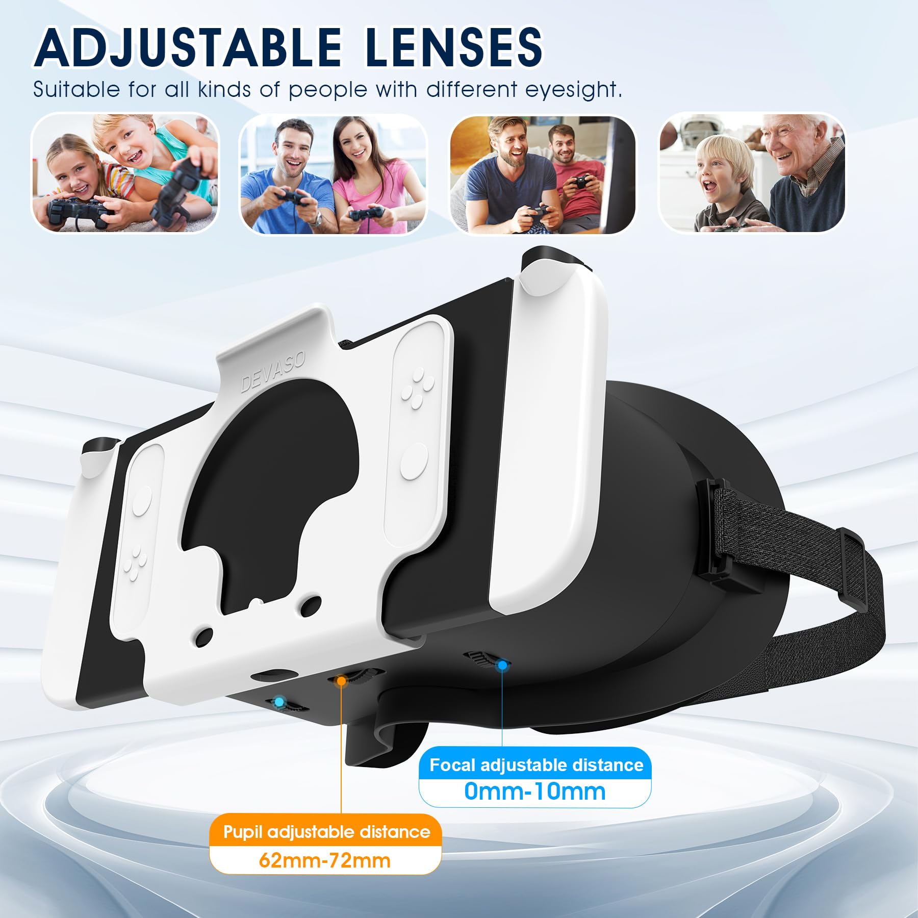 Upgraded VR Headset for Nintendo Switch & Switch OLED - Adjustable HD Lenses, Comfortable Head Strap, Labo Kit Compatible | Immersive 5D Gaming Experience for Kids & Adults | Perfect for Family Game Nights & Virtual Reality Adventures