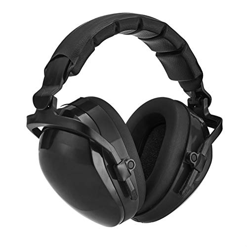 Amazon Basics Noise-Reduction Safety Earmuffs - NRR 25dB Hearing Protection for Shooting, Construction & Concerts - Comfortable Adjustable Headband - Solid Black
