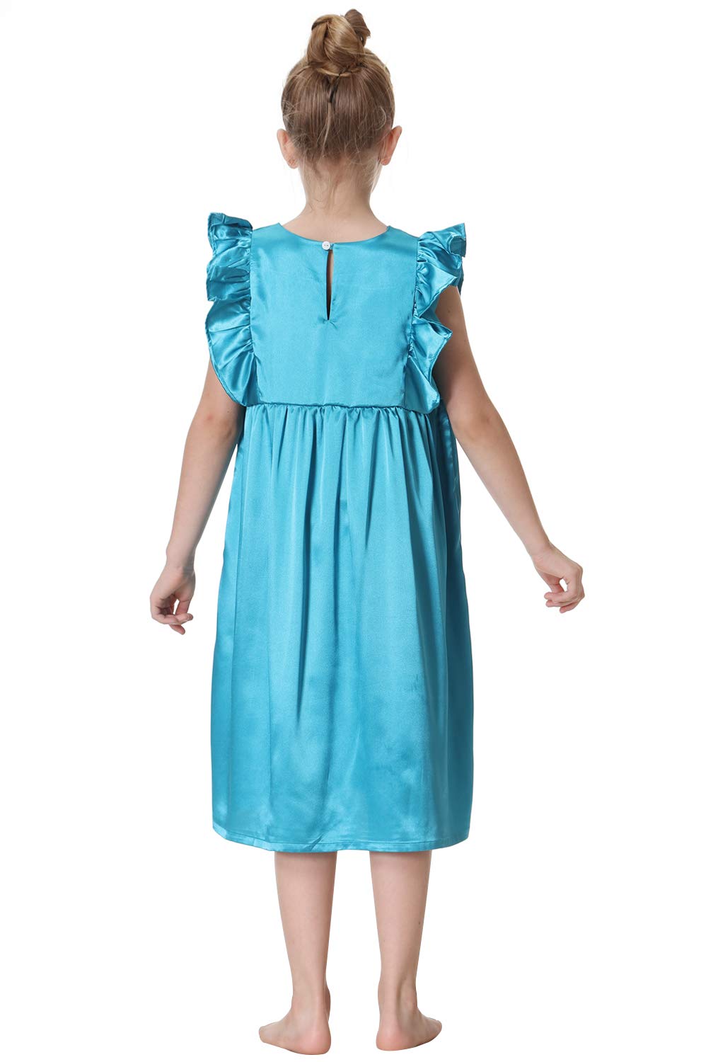 Silk Satin Girls Nightgowns - Cute Short Sleeve Pajama Sleepwear for Toddlers & Little Girls (3-12 Years) - Perfect for Summer Nights & Sleepovers