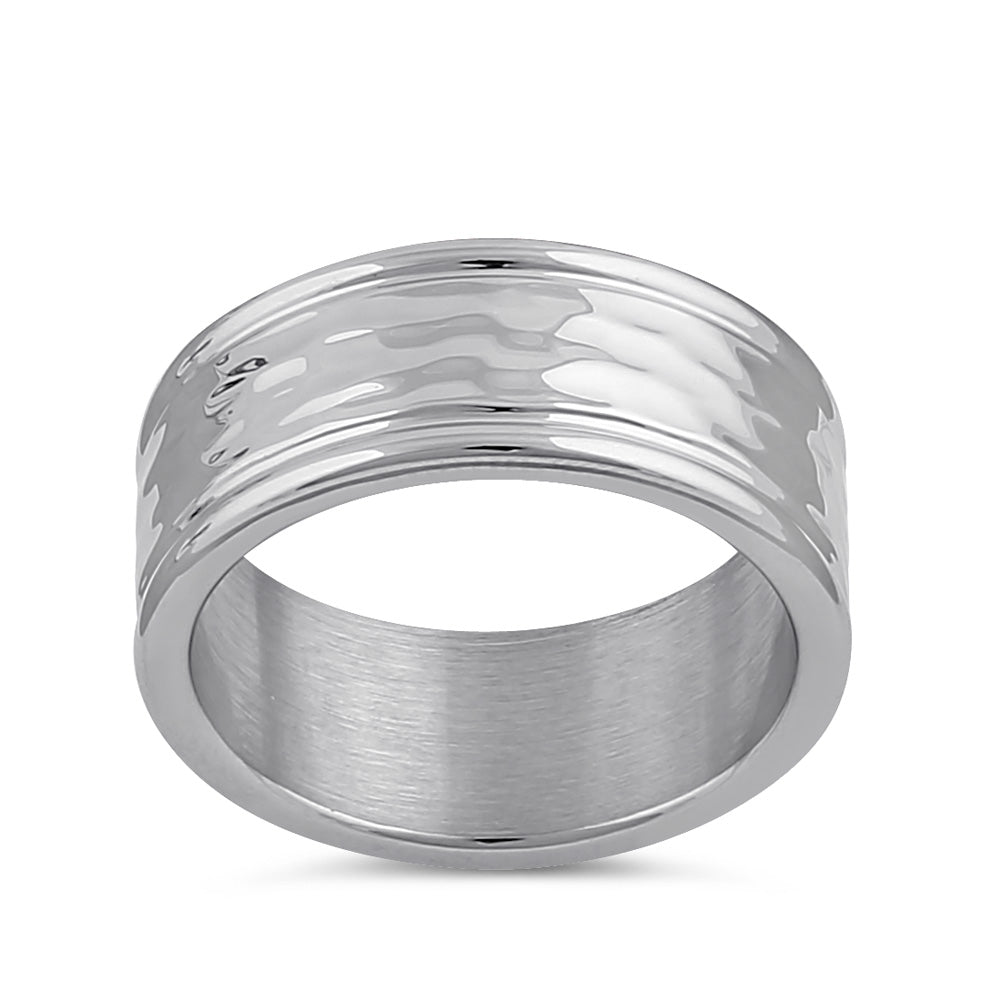 Premium Stainless Steel Textured Men's Wedding Band Ring - Durable Comfort Fit for Men - Perfect for Engagement, Anniversary, and Everyday Wear