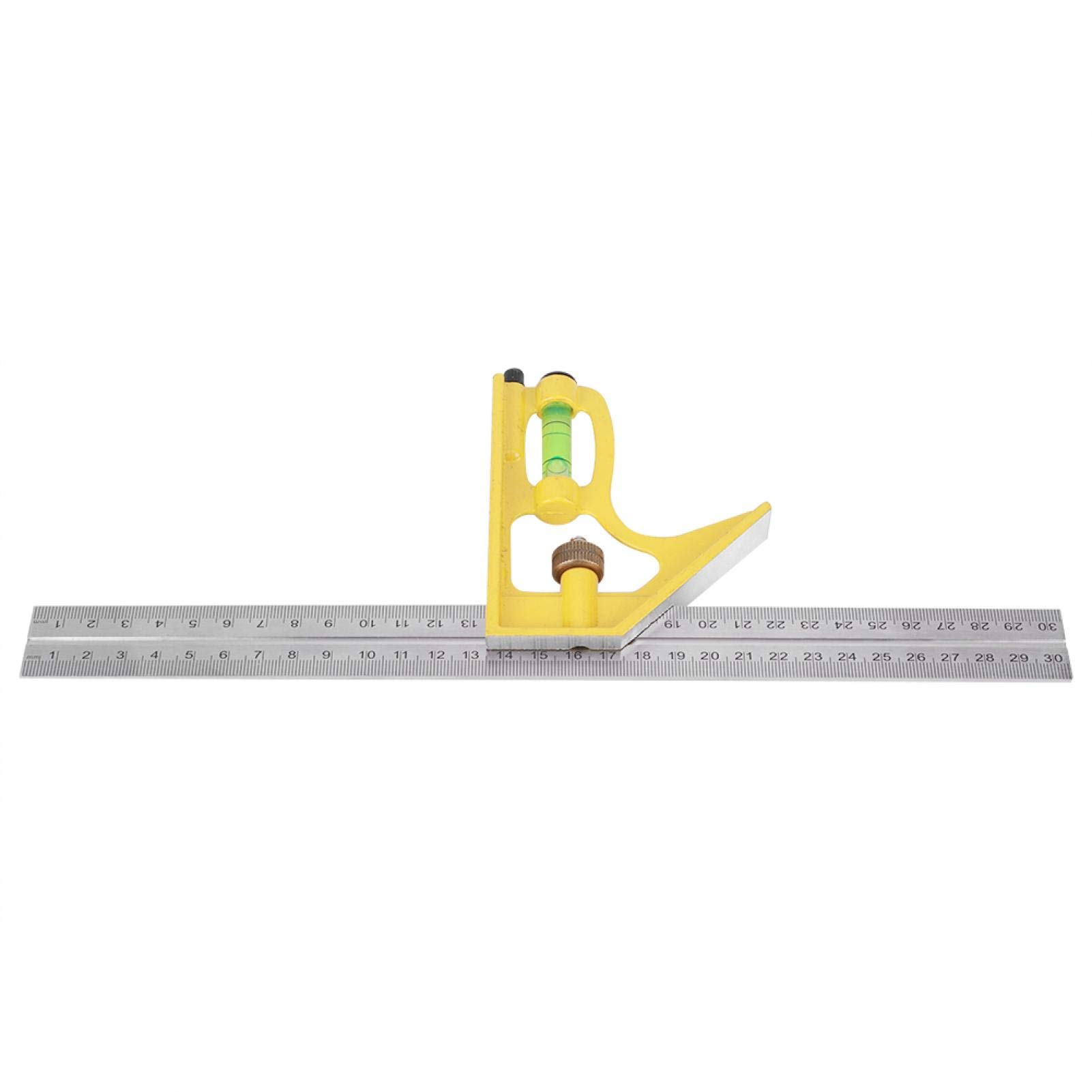 12 Inch Stainless Steel Combination Square - Adjustable Angle Ruler with Bubble Level for Woodworking, Metalworking & DIY Projects | Perfect for Carpentry, Framing & Precision Measurements