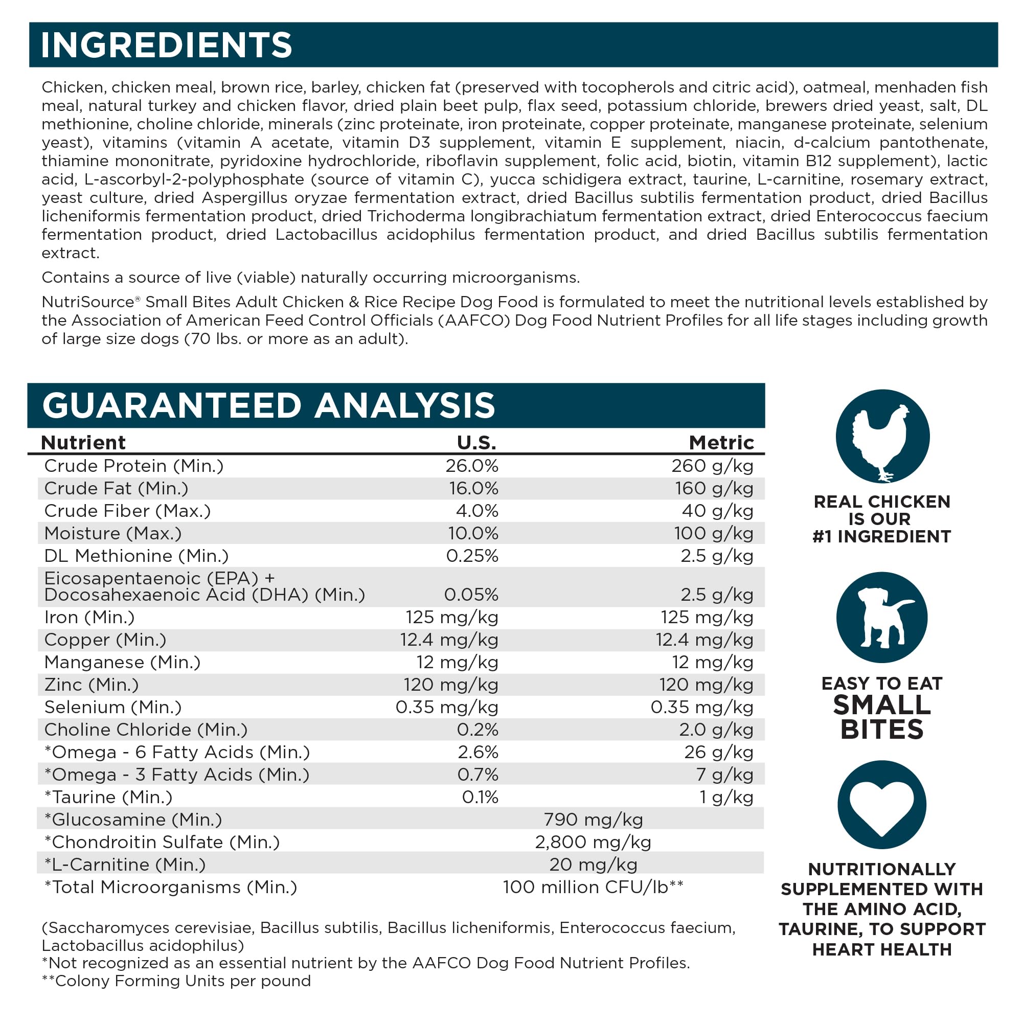 NutriSource Adult Dry Dog Food - Small Bites Chicken & Rice Formula (12 lb) | High Protein Kibble for Small Breed Dogs | Perfect for Home Feeding & Travel