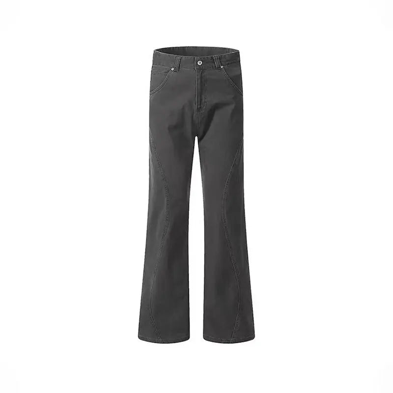 American Style Men's Denim Jeans - Solid Color Casual Straight Leg Bootcut Trousers with Distressed Wash | Trendy Male Jeans 9W1222 | Perfect for Everyday Wear, Work & Casual Outings
