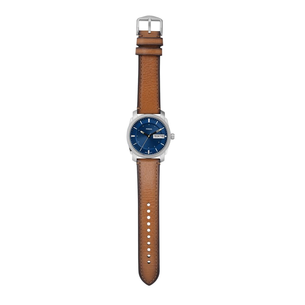 Fossil Machine Men's Stainless Steel Quartz Watch with Three-Hand Movement - Perfect for Business, Casual Wear & Everyday Use