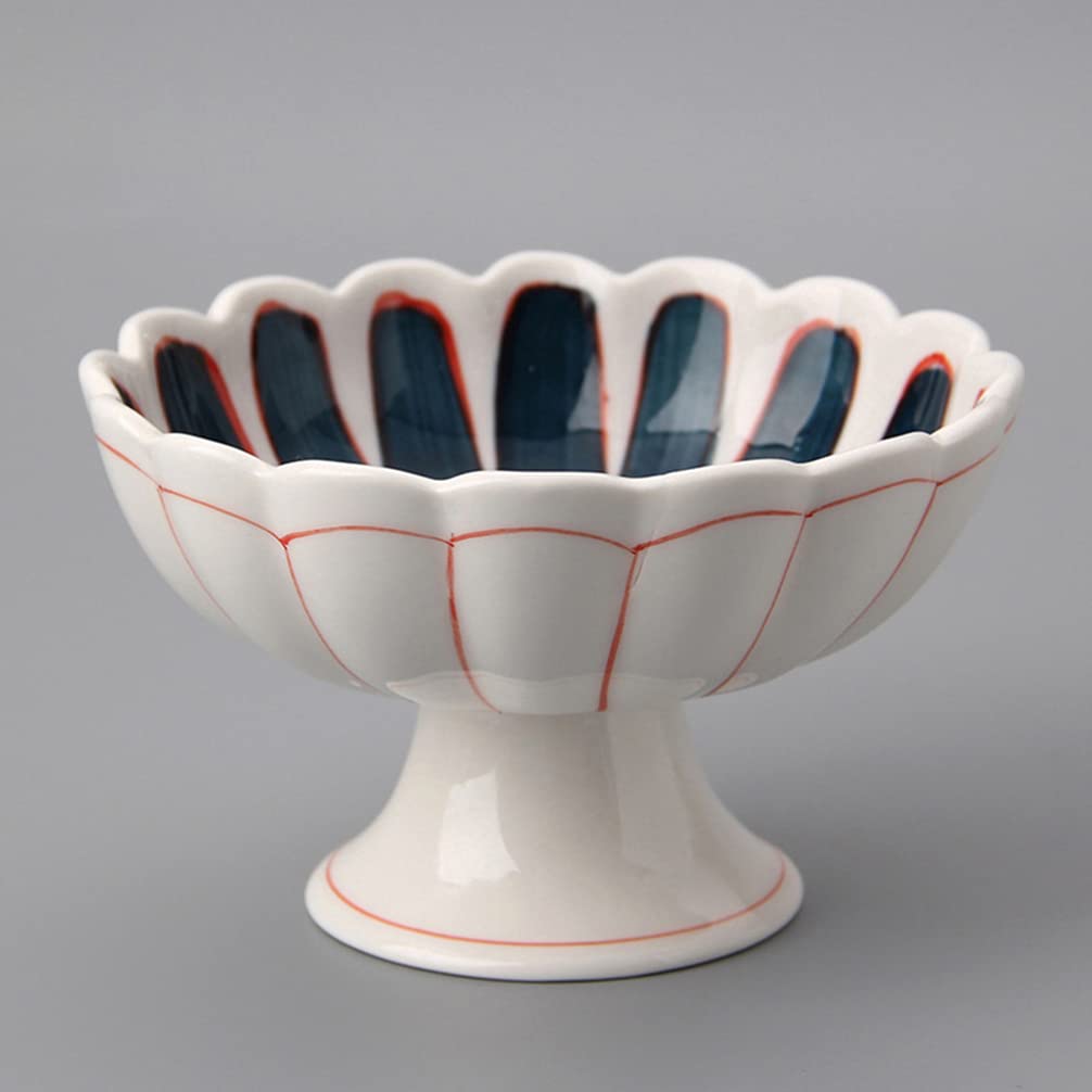 Hemoton 1pc Japanese Style Ceramic Bowl with Stand - White Salad Bowl for Dining, Kitchen & Tableware - Perfect for Sushi, Ramen, Rice Bowls & Home Decor