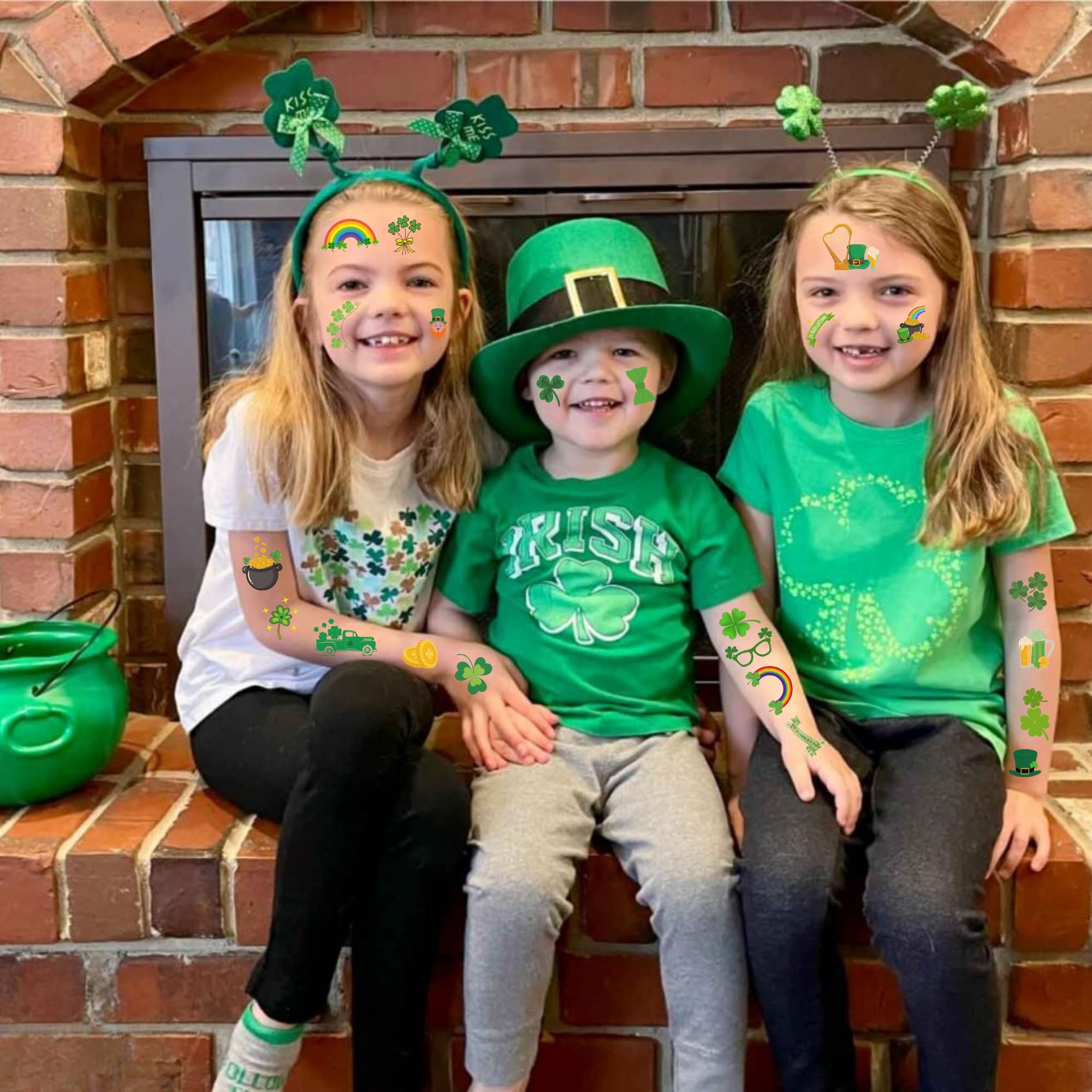 St. Patrick's Day Temporary Tattoos - 50Pcs Irish Shamrock Face & Body Stickers for Party Decorations, Favors & Accessories - Perfect for St. Paddy's Day Celebrations, Parades & Irish Themed Events
