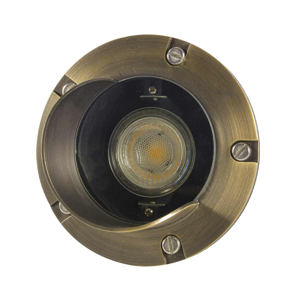 12V LED Landscape In-Ground Well Light - Half Moon Head Brass Outdoor Lighting for Garden, Pathway, and Yard Decoration
