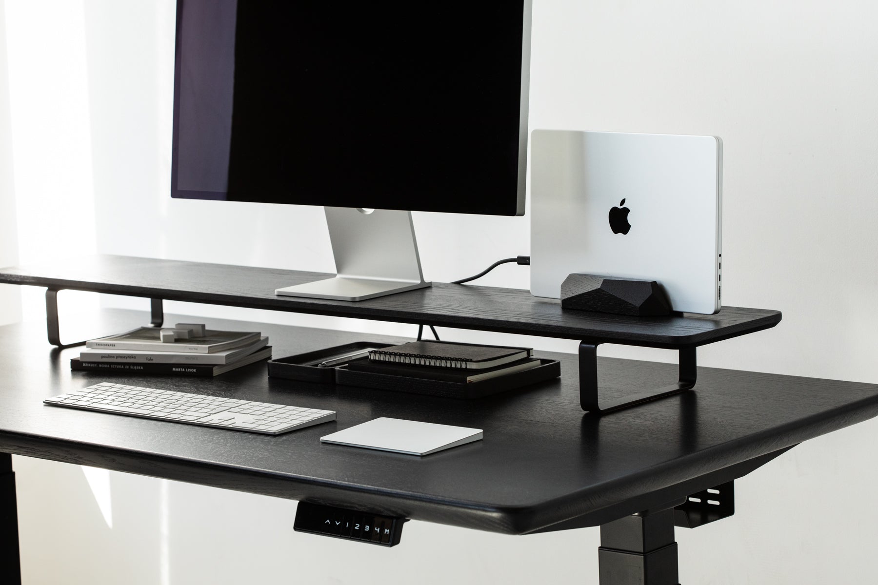 Ergonomic Vertical Laptop Stand Holder - Space Saving Desktop Organizer for MacBook, Dell, HP (Silver) | Perfect for Home Office, Dorm Room & Workspace Organization