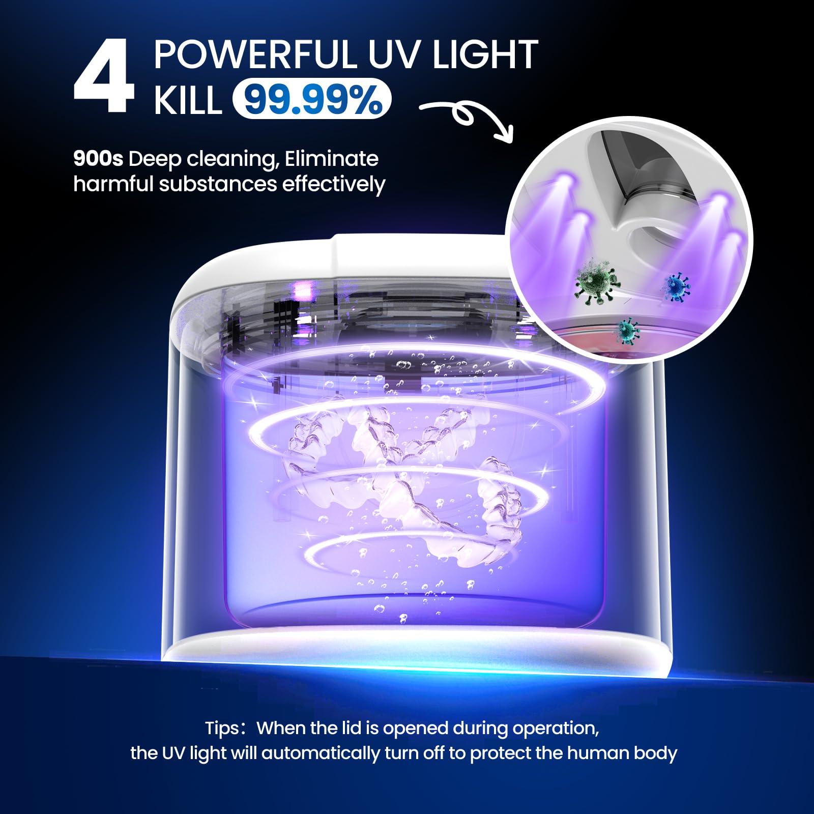 **Ultrasonic Retainer Cleaner - 45kHz Dental Appliance Cleaner with 4 Modes & Digital Timer, 200ML Capacity for Dentures, Mouth Guards, Braces, Toothbrush Heads & Jewelry - Perfect for Home & Travel Use**