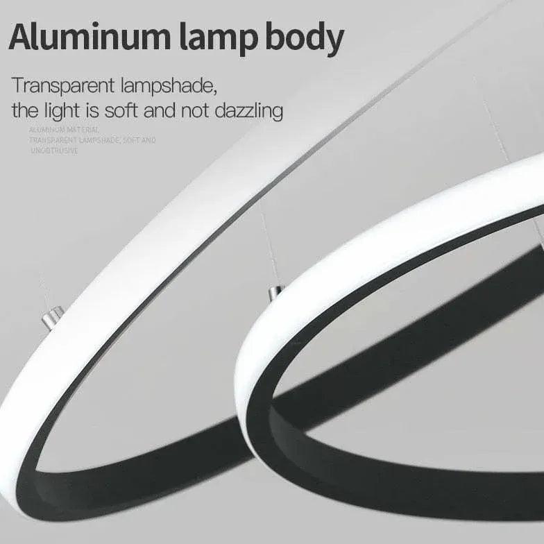 Modern Ring Shaped LED Pendant Light - Sleek Contemporary Ceiling Lighting for Dining Room, Kitchen, or Bedroom Decor