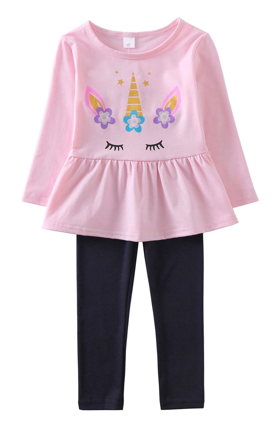 **Adorable Toddler Girl Clothes Set - Long Sleeve Shirts & Leggings Outfit for Little Girls | Soft & Comfortable Playwear for Everyday & School**