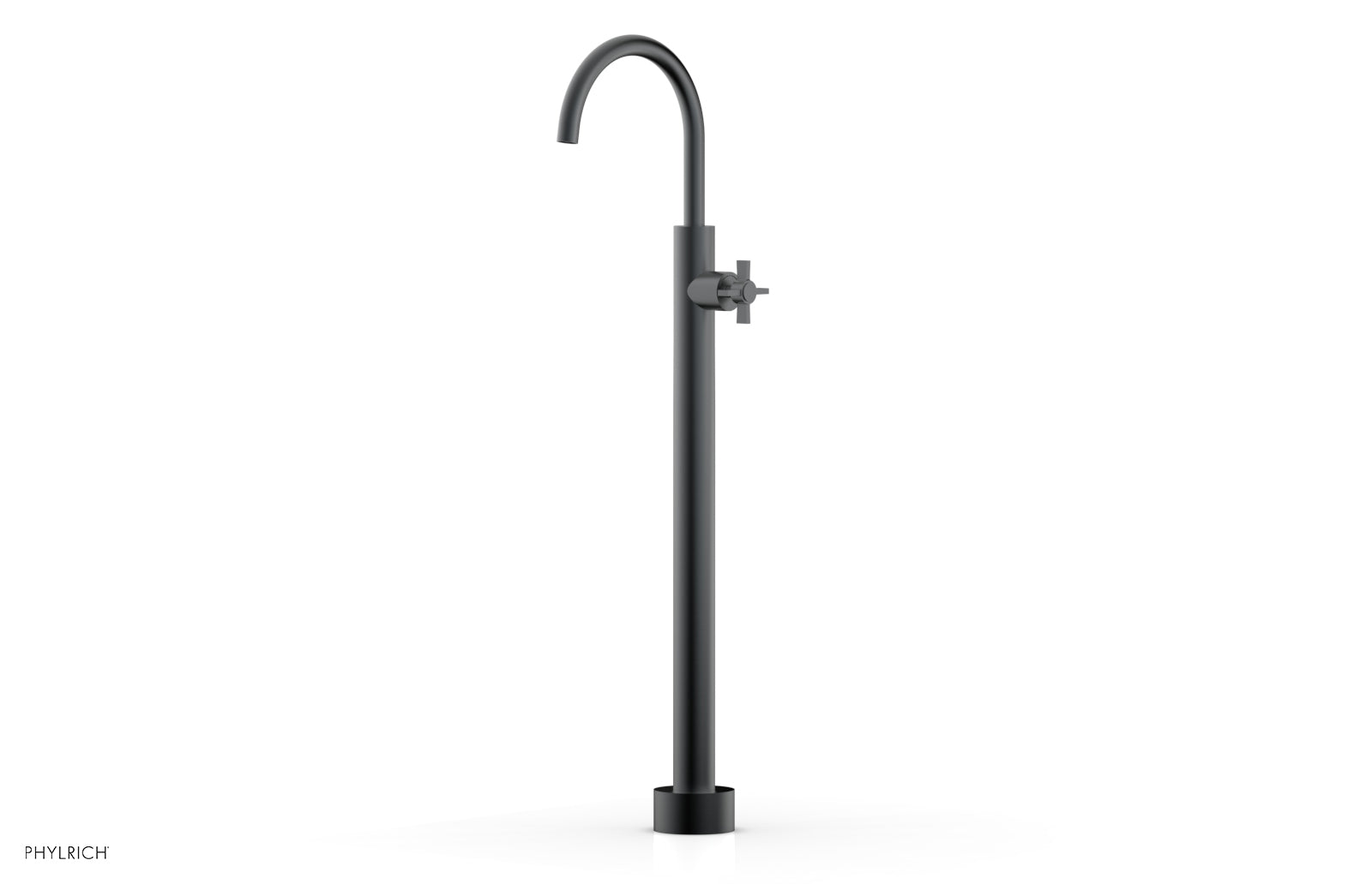 BASIC Tall Floor Mount Tub Filler with Cross Handle - D132 44 02 - Perfect for Modern Bathroom Renovations and Spa-Like Showers