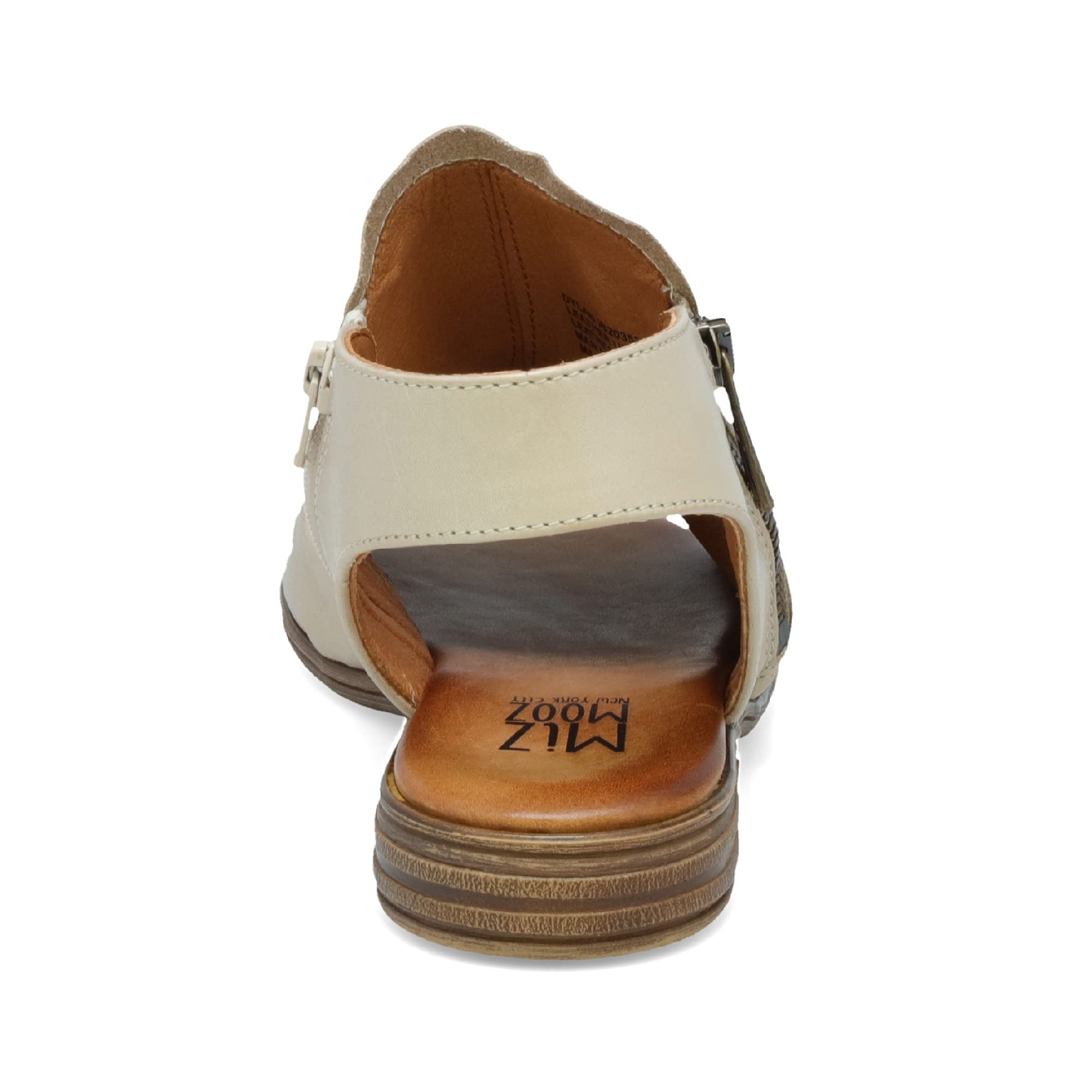 Miz Mooz Dylan Women's Leather Sandals - Peep Toe Boho Style with Side Zipper - Comfortable Summer Casual Shoes for Beach, Travel & Everyday Wear