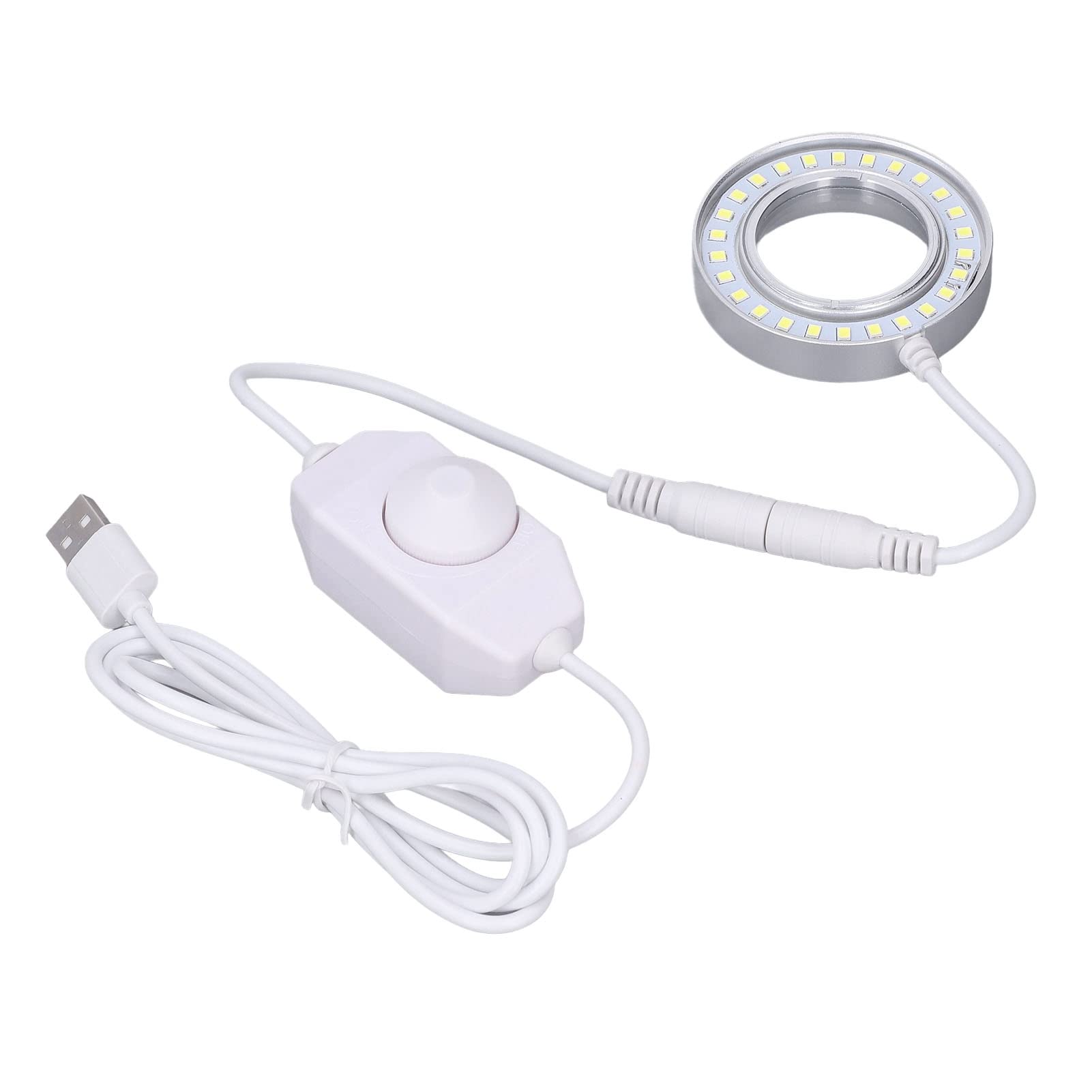 Adjustable LED Ring Light for Microscope - Spiral Buckle Design for Lab & Hobby Use