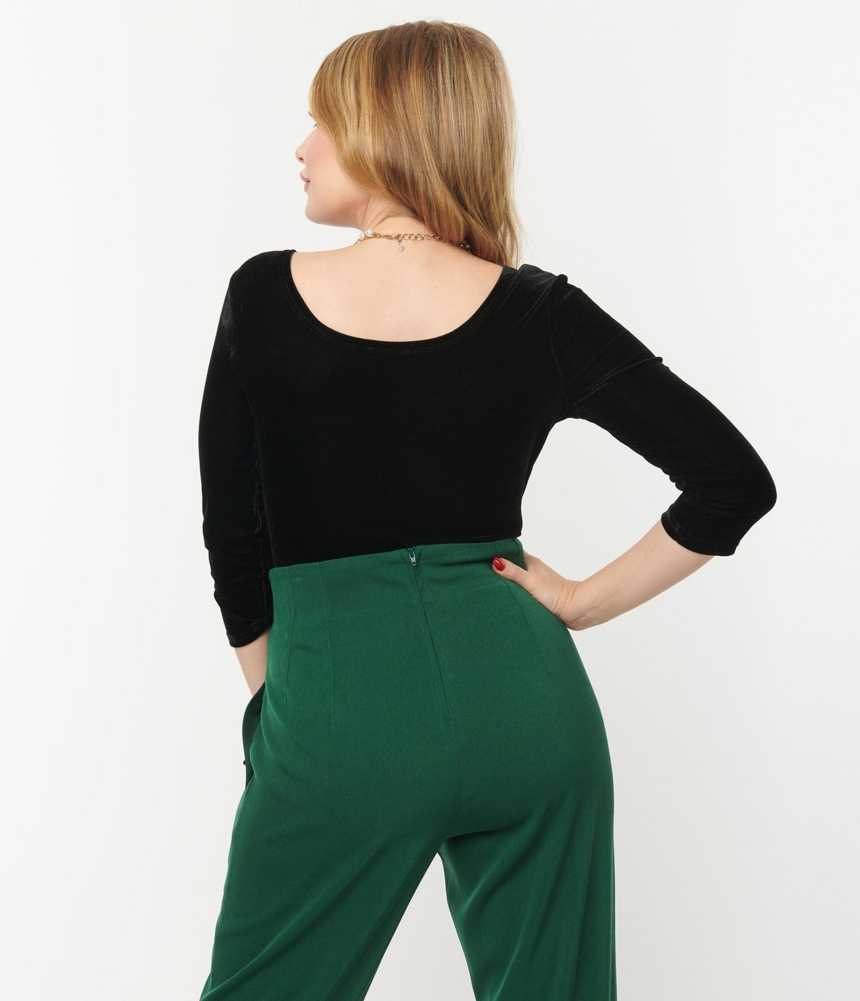 Unique Vintage 1970s Black Velvet Surplice Bodysuit | Retro 70s Style Jumpsuit for Women | Perfect for Halloween Costume, Themed Parties & Vintage Fashion Lovers
