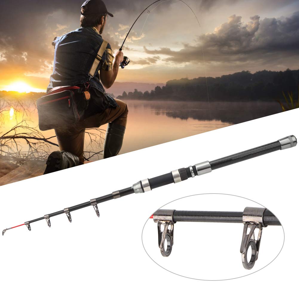 Premium Carbon Fiber Fishing Rod - Lightweight & Portable for Sea & Wild Fishing - 1.8m Telescopic Travel Rod - Perfect for Saltwater, Freshwater & Outdoor Adventures