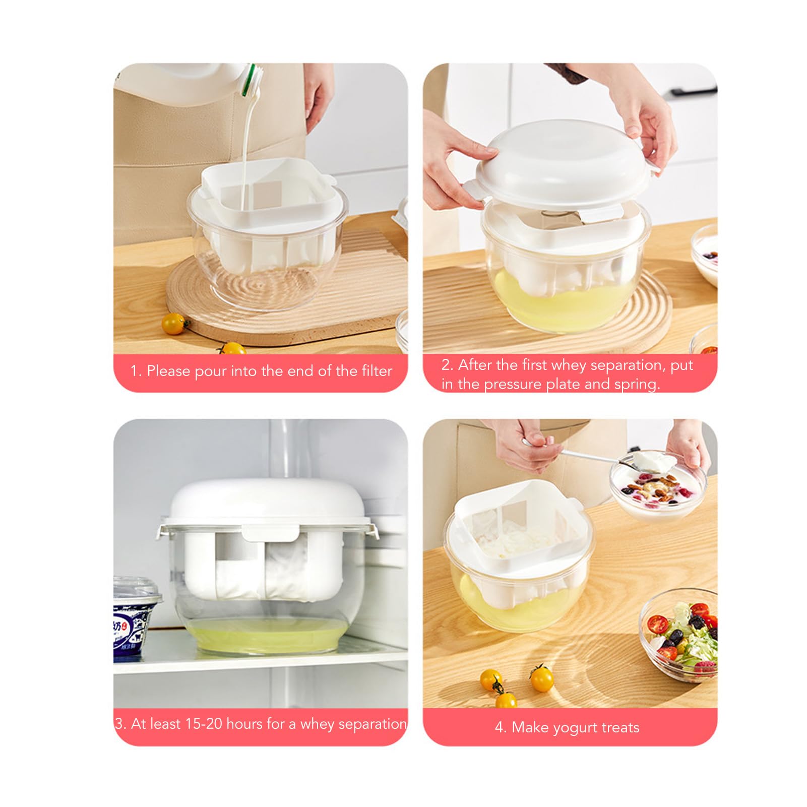 Premium Greek Yogurt Maker with Ultra-Fine Stainless Steel Strainer - Homemade Yogurt, Cheese, Dips & Desserts Maker - Perfect for Keto, Paleo & Healthy Breakfasts