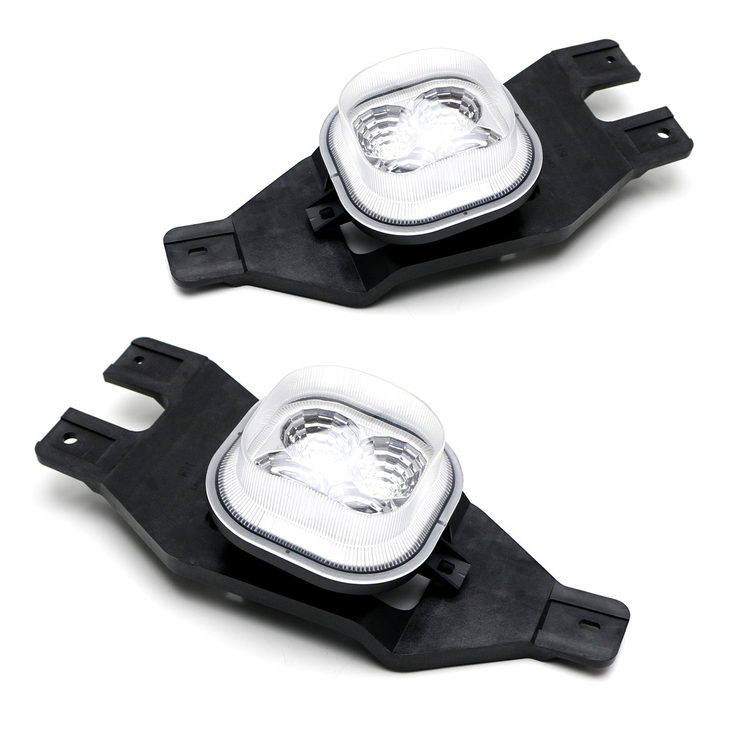 2x2 LED Fog Light Kit with Fog Light Bezels & Wiring Harness for Ford F250 F350 F450 F550 - Durable Off-Road Lighting for Trucks in Foggy or Low Visibility Conditions