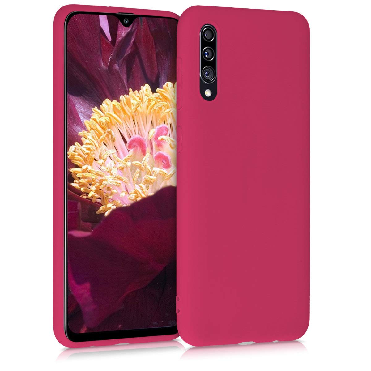 kwmobile TPU Case for Samsung Galaxy A30s - Soft Slim Flexible Protective Phone Cover - Pomegranate Red - Perfect for Everyday Use & Drop Protection