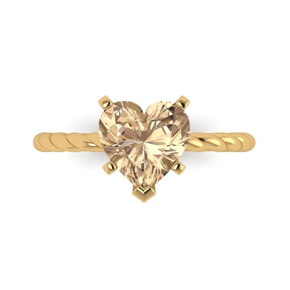 2.0ct Heart Moissanite Ring 18K Gold for Engagement & Anniversary