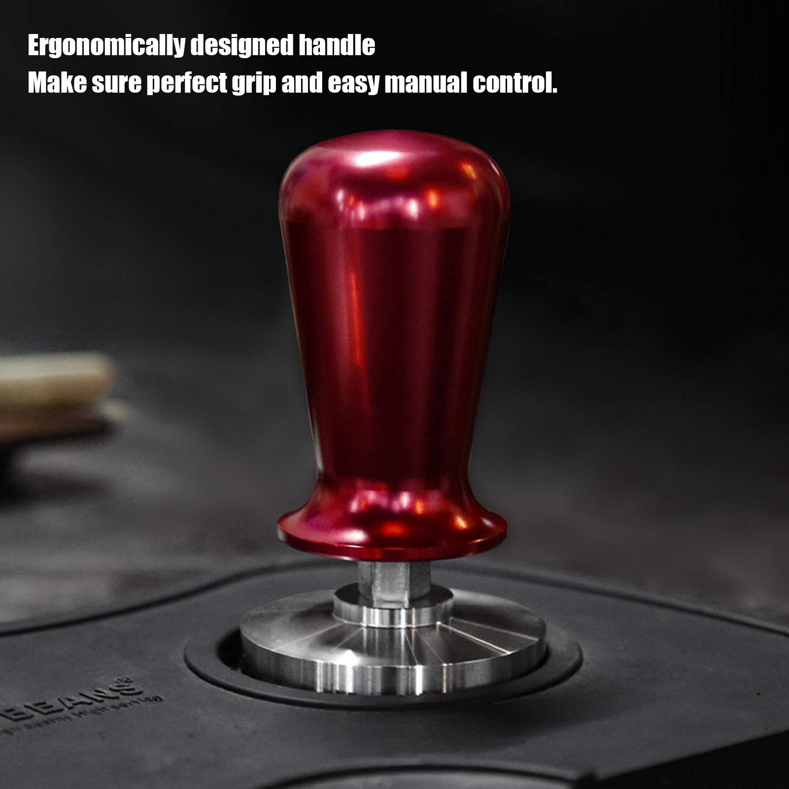 Premium 57.5mm Coffee Tamper - Durable Espresso Powder Press for Home Baristas & Coffee Shops - Perfect Gift for Coffee Lovers (Red) - Ideal for Espresso Machines, French Press & Home Brewing