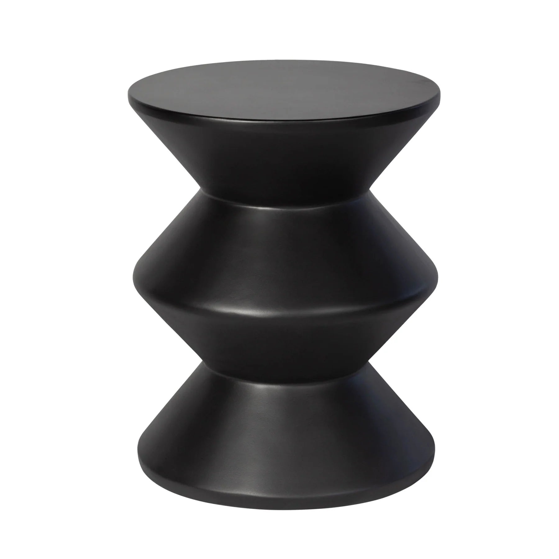Black Concrete Inverted Side Table - Modern End Table for Living Room, Bedroom, or Outdoor Patio