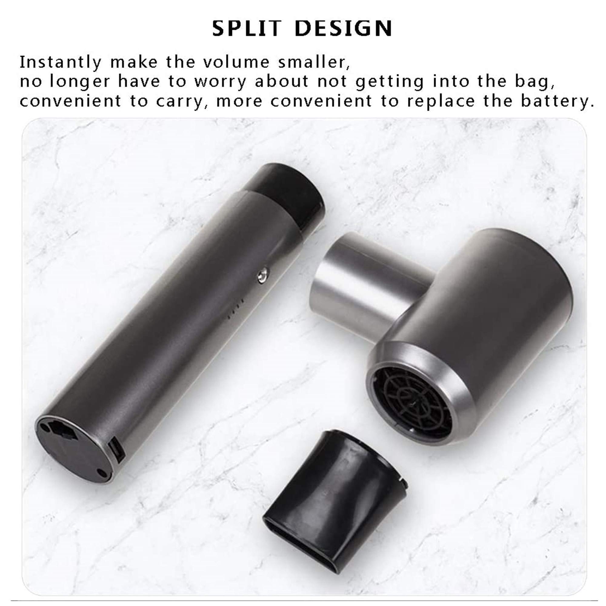 Cordless Hair Dryer - Portable Wireless Handheld Blow Dryer with Detachable Nozzle for Travel, Home, Hotel & Pet Grooming | Lightweight Fast Drying for Styling, School & On-the-Go Use