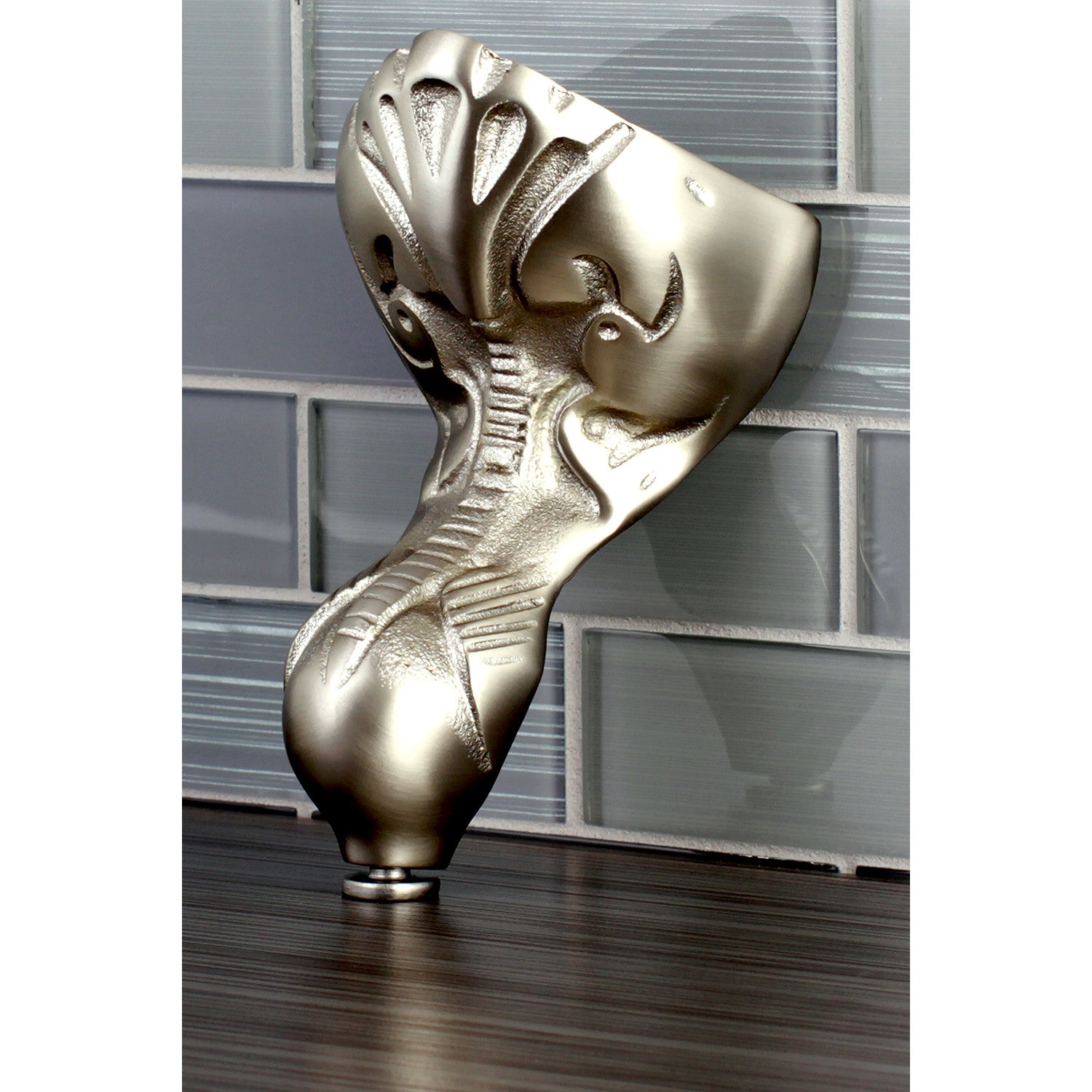 Aqua Eden NHVCTZT8 4-Piece Eagle Claw Brass Tub Feet Set in Brushed Nickel Finish - Perfect for Bathtub Support and Bathroom Decor