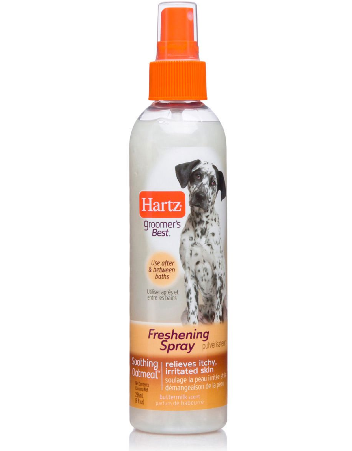 Hartz Soothing Oatmeal Dog Freshening Spray | Groomer's Best Deodorizing Spray for Dogs | Eliminates Odors Between Baths | Perfect for Pet Grooming & Freshening at Home