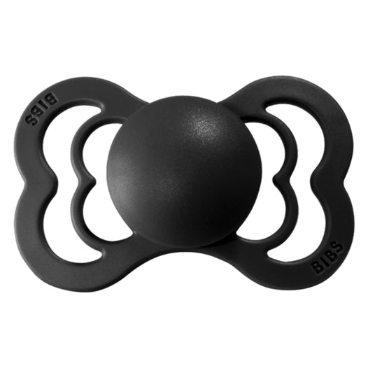 BIBS Supreme Silicone Pacifier - Black | Natural Rubber Baby Soother for Newborns & Toddlers | Perfect for Daycare, Travel & Comfort