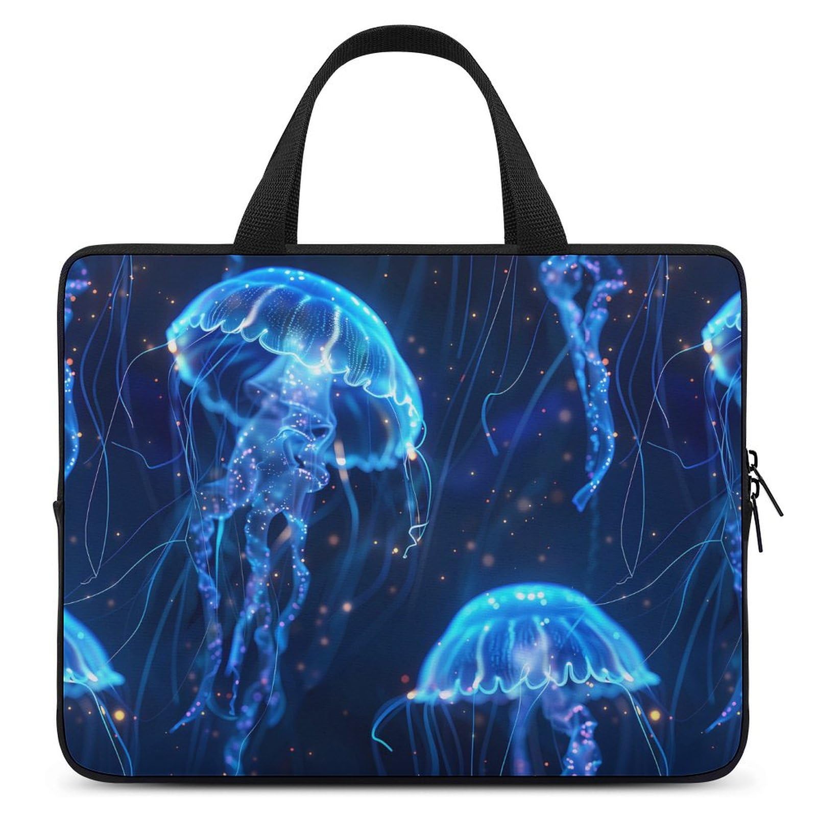 Stylish Jellyfish Underwater World Laptop Tote Bag - Waterproof 15 Inch Notebook Carrying Case for MacBook & PC - Perfect for Work, Travel & School