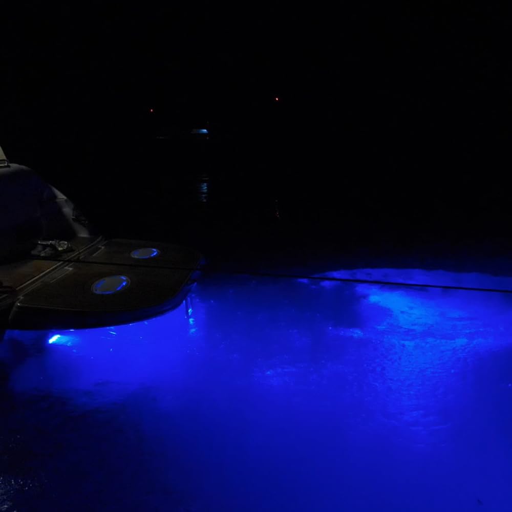 36W 10-30V DC Waterproof LED Underwater Boat Lights - Blue, Green, White Color Options - Surface Mount for Boats, Yachts, Sailboats & Pontoon - Perfect for Night Fishing, Docking & Underwater Illumination