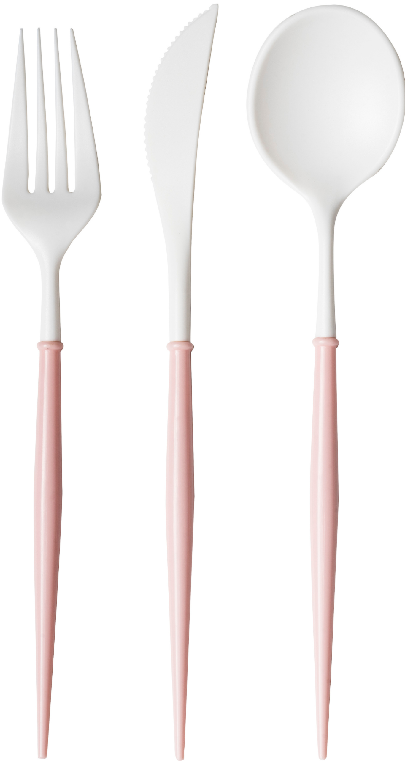Elegant White & Blush Plastic Cutlery Set - 36 Pieces (Service for 12) - Perfect for Weddings, Parties, and Picnics