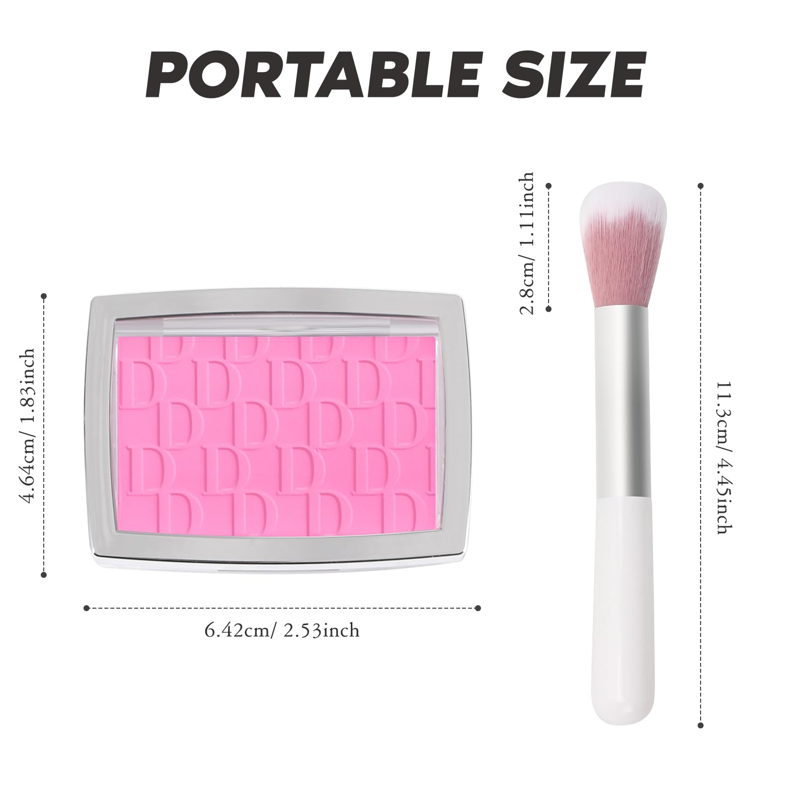 Pink Blush Powder - Matte Blush Palette with Brush, Natural Blendable Silky Formula for Cheeks | Lightweight Face Blusher Makeup | Perfect for Everyday Wear & Special Occasions | Shade 001