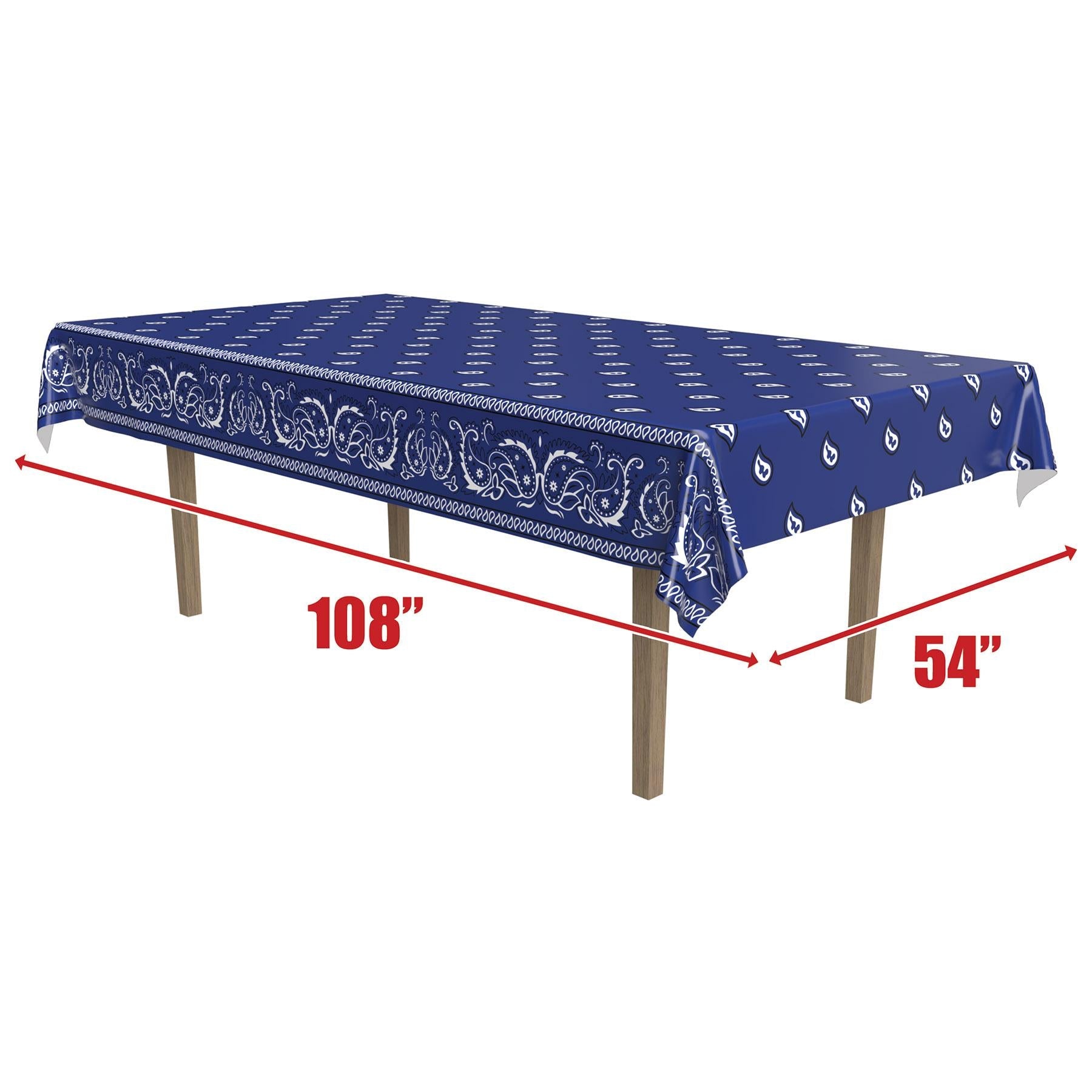 12 Pack Beistle Bandana Party Table Covers - Colorful Western Theme Disposable Tablecloths for Birthday, BBQ, Picnic & Outdoor Events