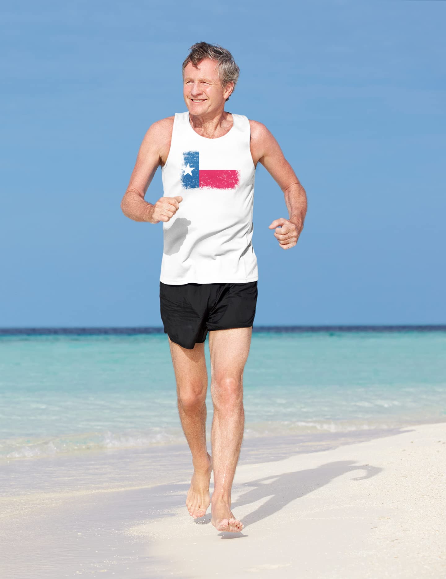 Born and Raised Texas State Flag Men's Tank Top - White, Medium - Perfect for Summer BBQ, Beach Outings & Patriotic Events