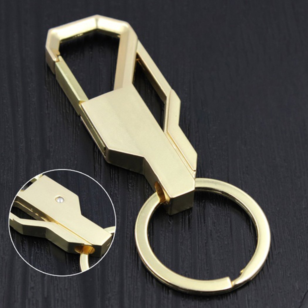 Stylish Men's Minimalist Metal Keychain - Durable Car & Office Key Ring - Perfect Gift for Him (Gold) - Ideal for Everyday Use, Travel & Business Accessories